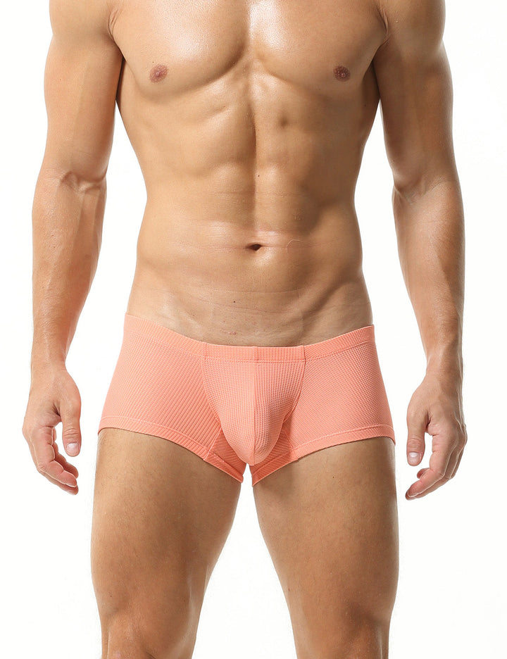 SEOBEAN Low-Rise Boxer Solid Elastic Trunk - SEOBEAN Low-Rise Boxer Solid Elastic Trunk - Orange / M (Europe Size S) - BIMONI