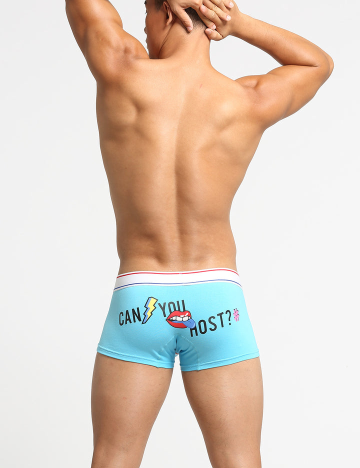 SEOBEAN Low-Rise Trunk "CAN YOU HOST?" - SEOBEAN Low-Rise Trunk "CAN YOU HOST?" - Hellblau / M (Europe Size S) - BIMONI