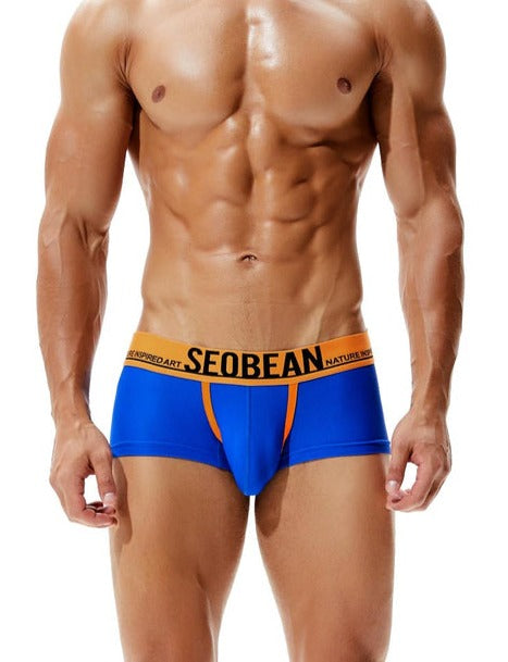 SEOBEAN Low-Rise Nylon Mesh Colorful Sexy Trunk Boxerbrief