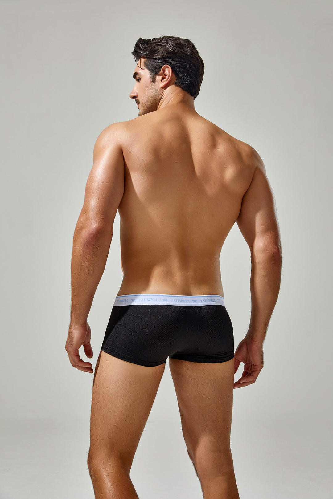 Low-Rise Boxer Solid Elastic Trunk