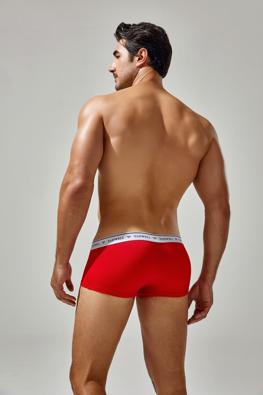 Low-Rise Boxer Solid Elastic Trunk