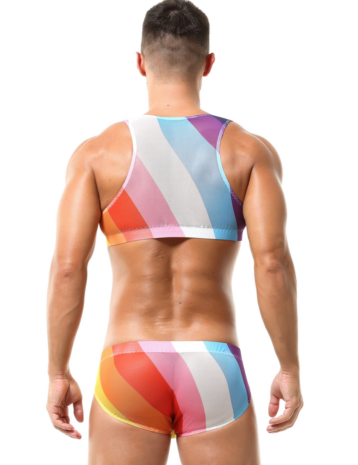 Ärmelloses Bunt Top Unterwäsche Rogenbogen Banana Lippe