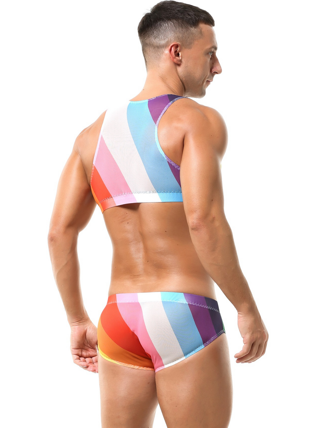 Ärmelloses Bunt Top Unterwäsche Rogenbogen Banana Lippe