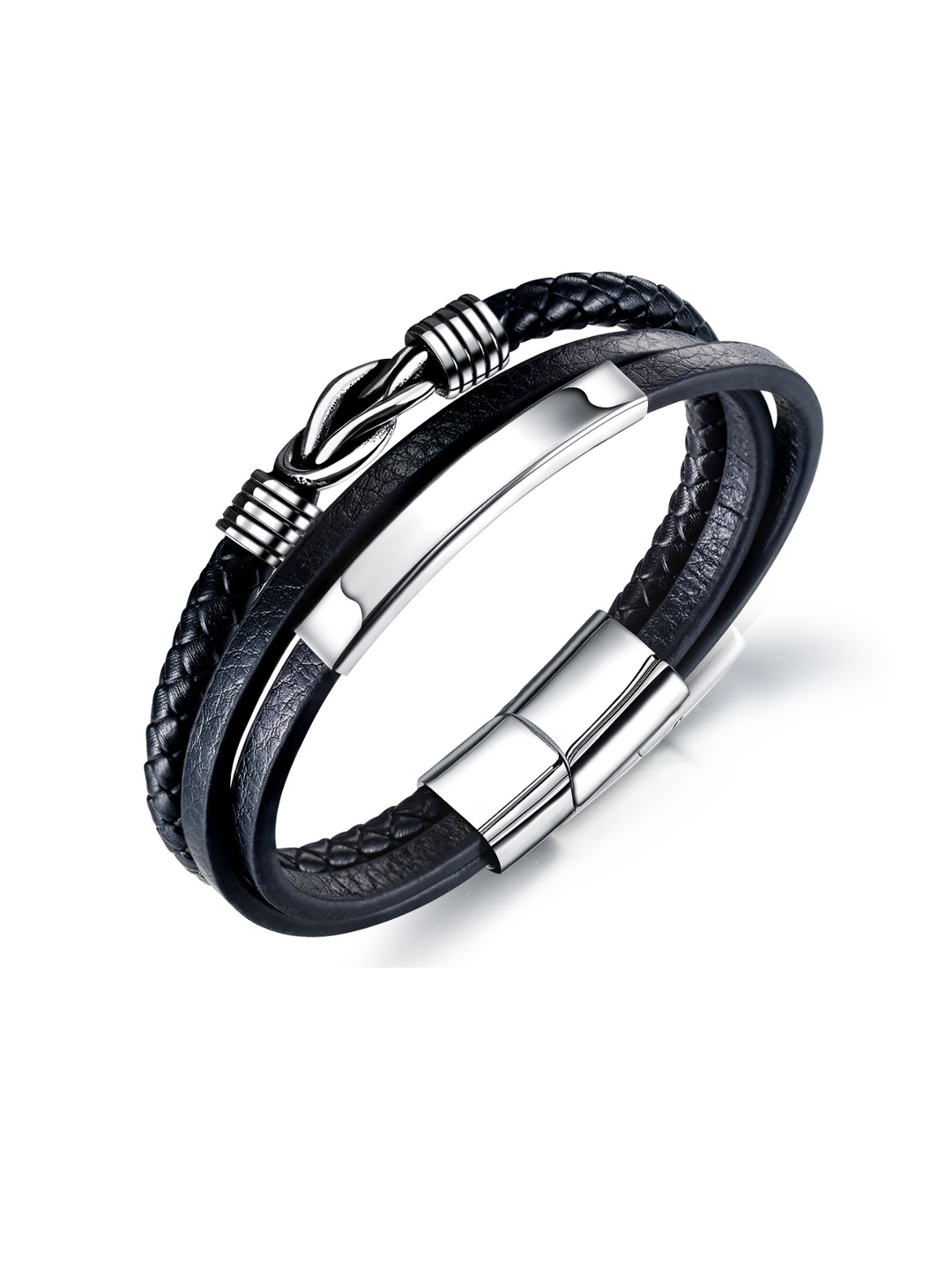 Armband Titan mit Leder 21cm