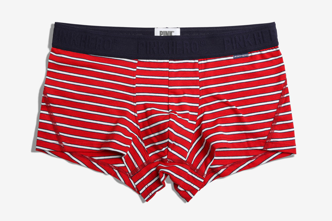 PINK HERO Low-Rise Trunk Striped Boxer - PINK HERO Low-Rise Trunk Striped Boxer - Rot / M (Europe Size S) - BIMONI