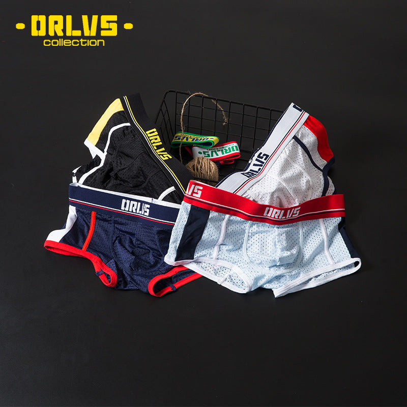 ORLVS Low-Rise Trunk Netz Boxershort Transparent Net Mesh - ORLVS Low-Rise Trunk Netz Boxershort Transparent Net Mesh - Dunkelblau / M (Europe Size S) - BIMONI