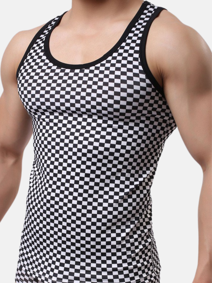 Ärmelloses Netz Tanktop Box