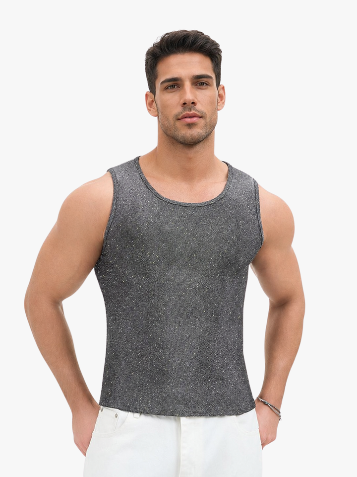 Herren Glitzer-Tanktop in Anthrazit