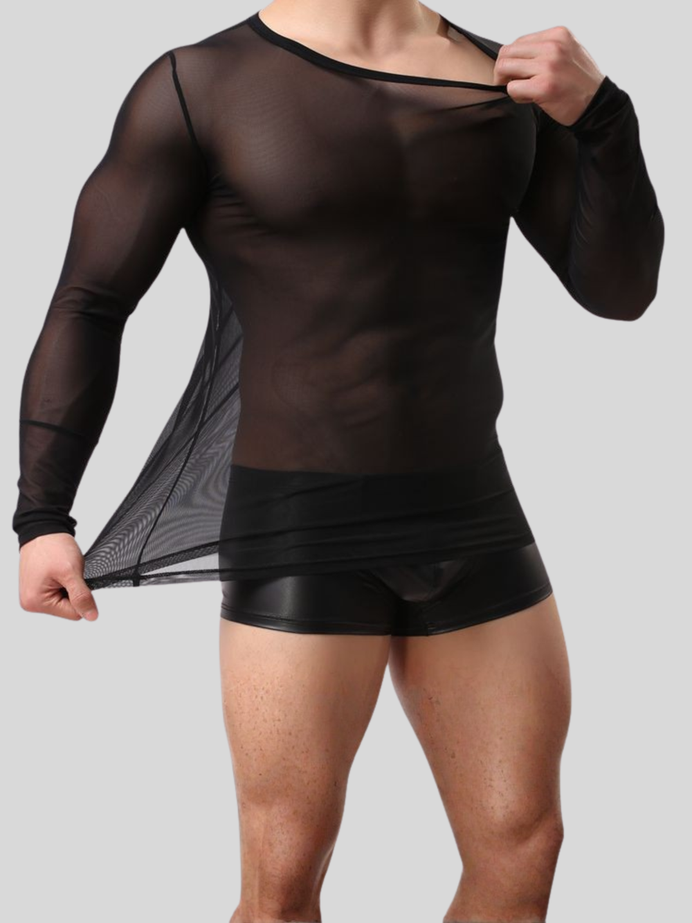 Mesh Shirt Langarm – Transparentes Netzshirt