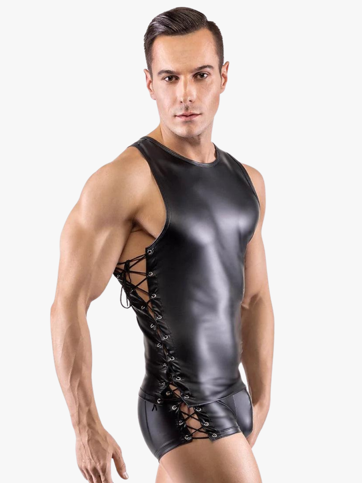 Lackleder Anzug Bodysuit Dessous Kostüme