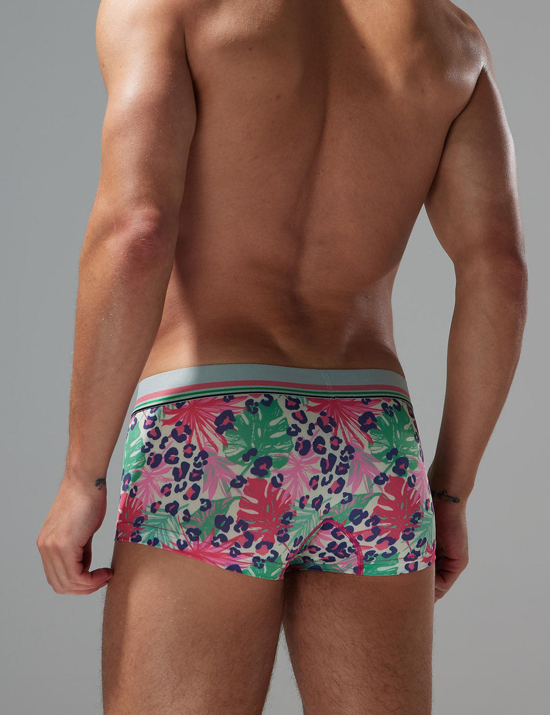 Boxer Trunk Tropical Leaves Cherry