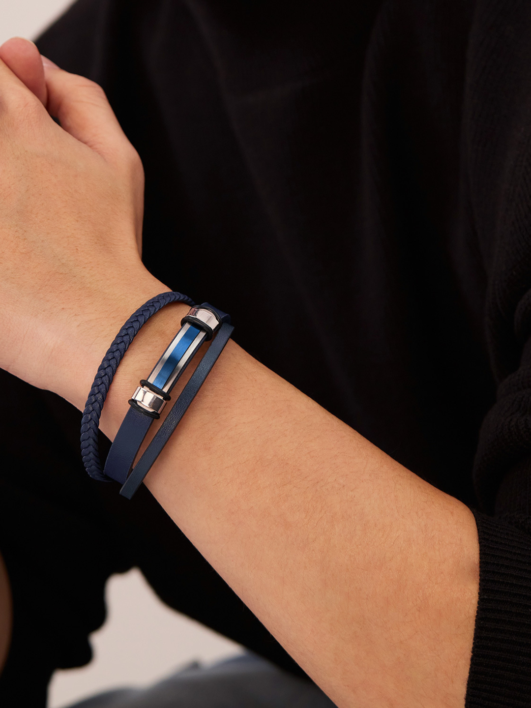 Armband Edelstahl Kunstleder