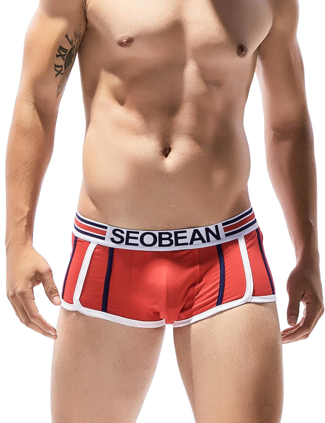 SEOBEAN Low-Rise Trunk Boxerbrief Striped Side - SEOBEAN Low-Rise Trunk Boxerbrief Striped Side - Rot / M (Europe Size S) - BIMONI