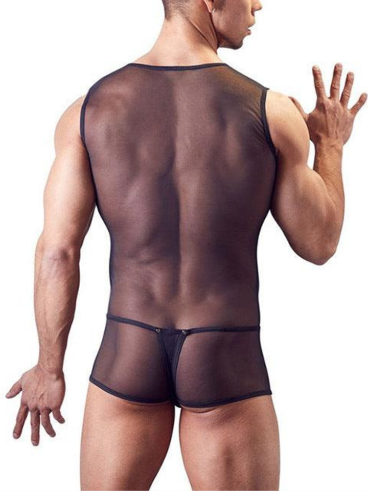 Herren Mesh Bodysuit mit String