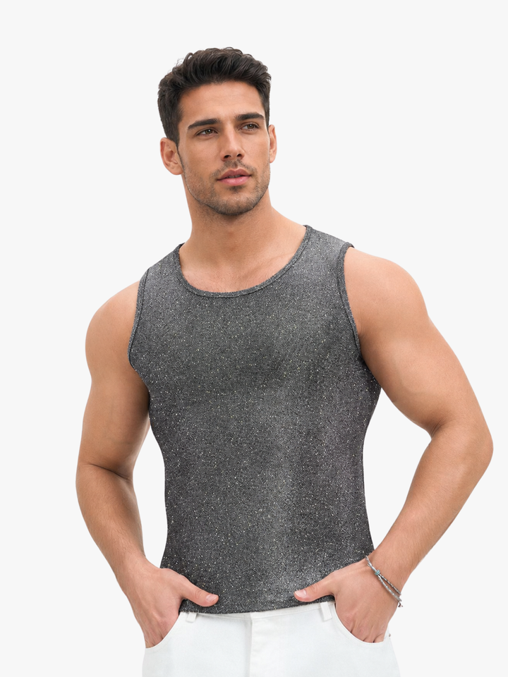 Herren Glitzer-Tanktop in Anthrazit
