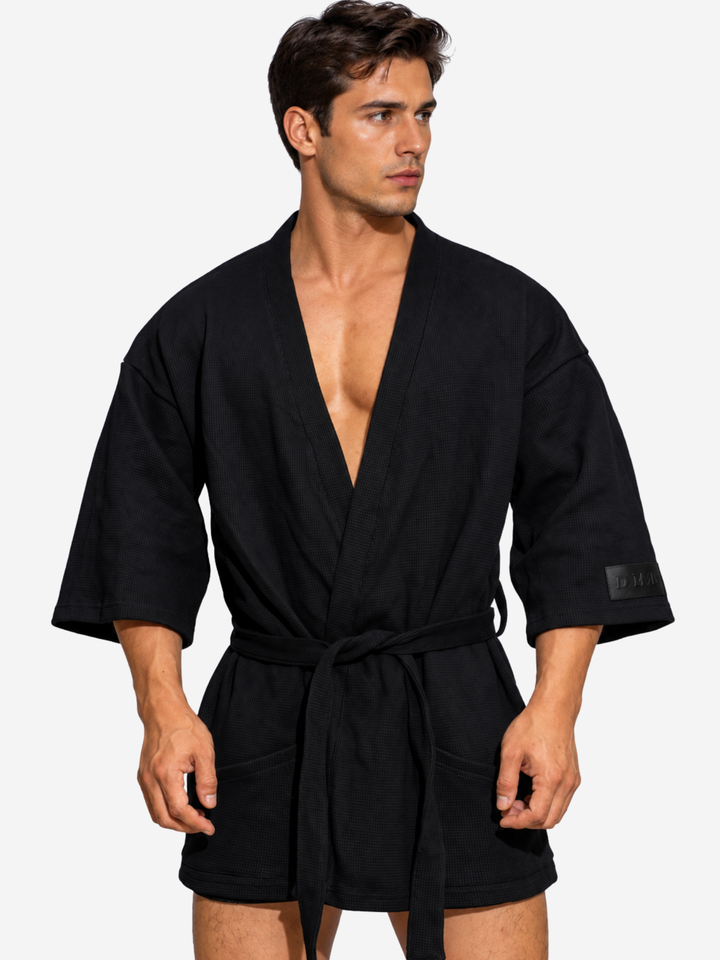 Peignoir court en coton pour homme