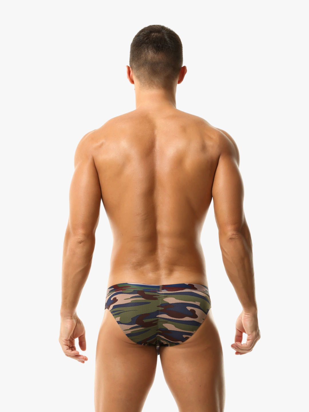 Brief Slip mit mit Netz-Einsätzen Camouflage