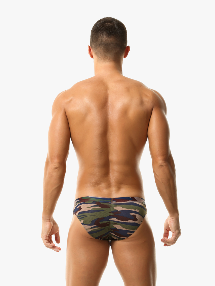 Brief Slip mit mit Netz-Einsätzen Camouflage