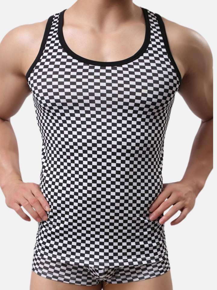 Ärmelloses Netz Tanktop Box