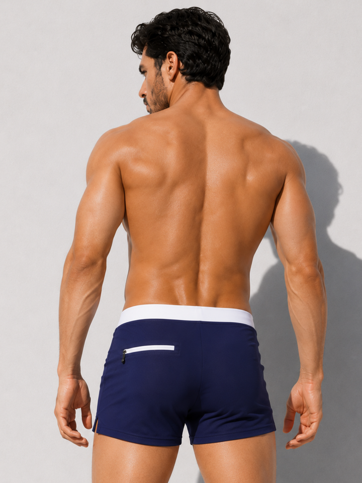 Herren Badehose Swimwear mit Reißverschlusstasche hinten