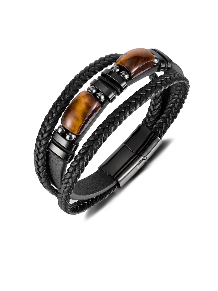 Armband Edelstahl Kunstleder