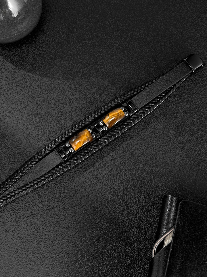 Armband Edelstahl Kunstleder