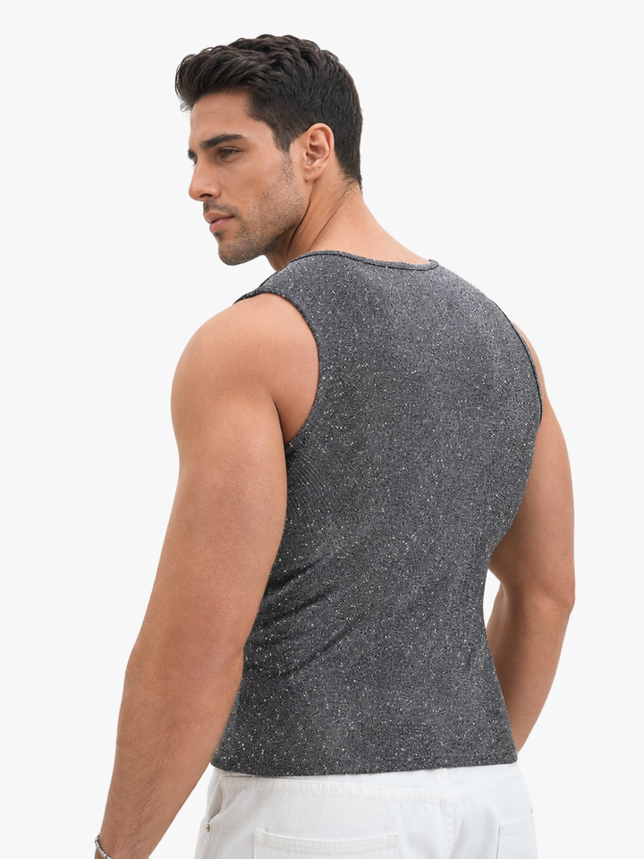 Herren Glitzer-Tanktop in Anthrazit
