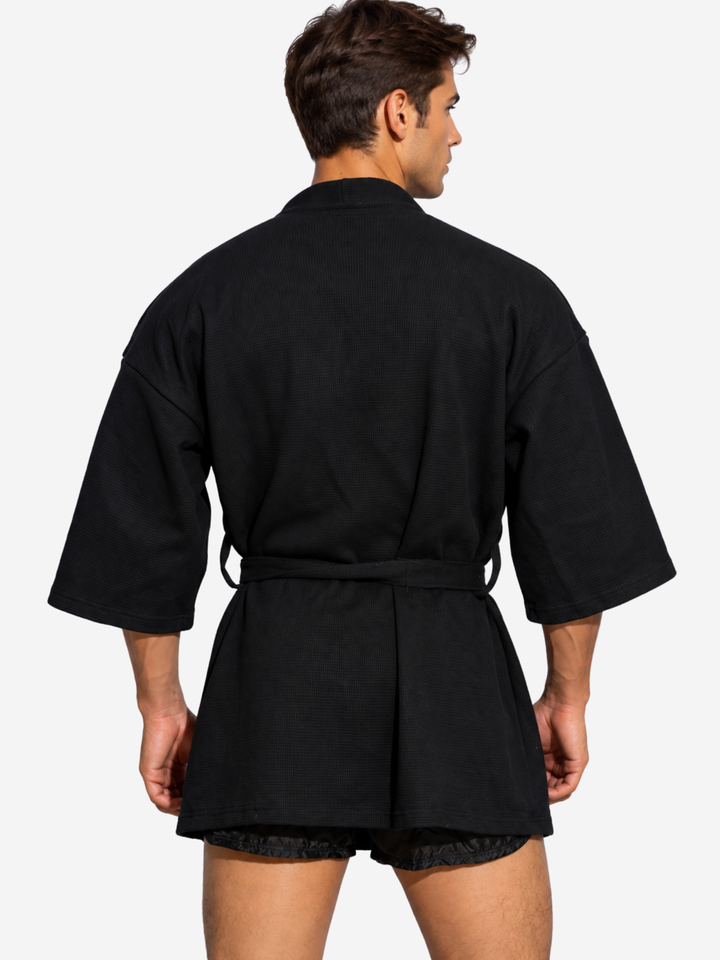 Peignoir court en coton pour homme
