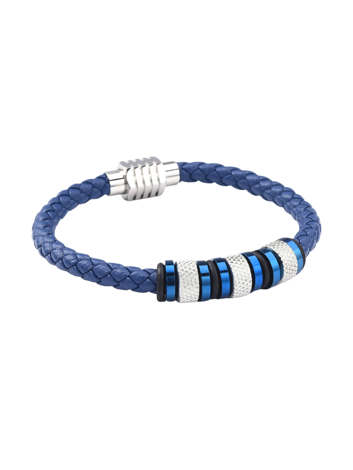 Armband in Blau mit Edelstahl-Details