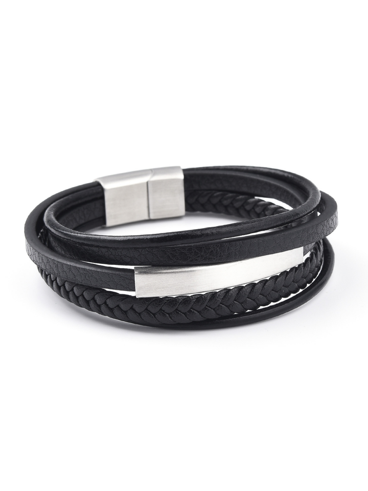 Armband im Layer-Look mit Edelstahl-Details