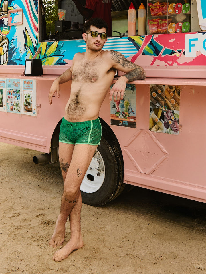 Mesh Netz Transparent Shorts Sport Beach