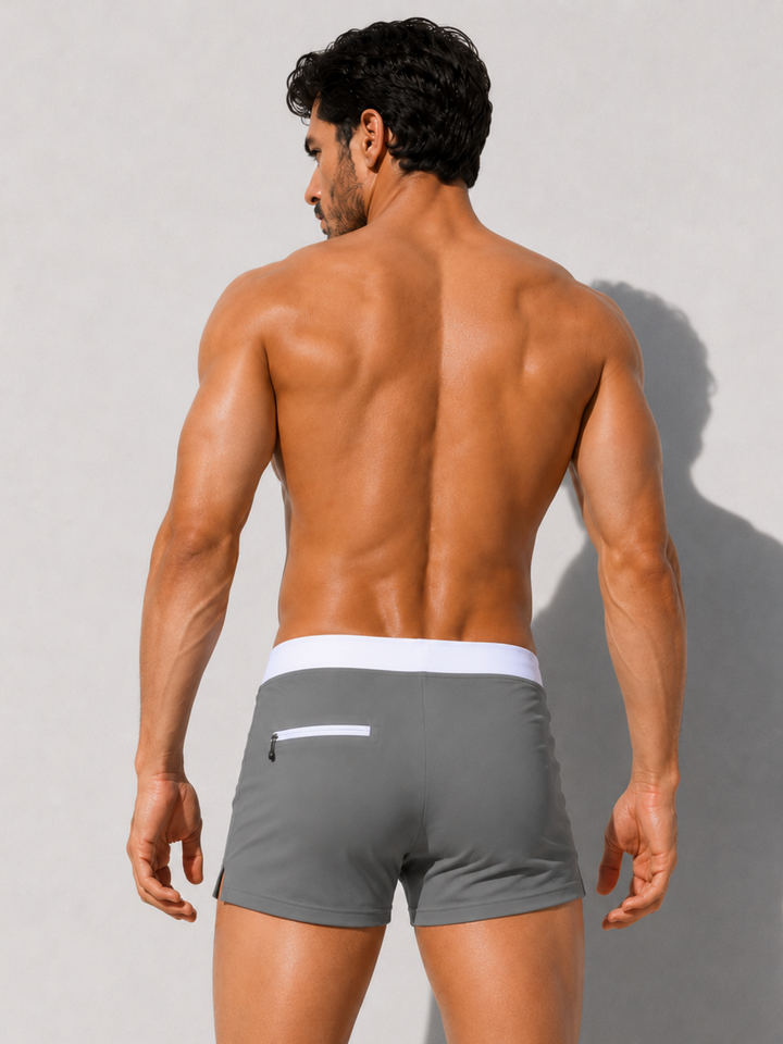 Herren Badehose Swimwear mit Reißverschlusstasche hinten