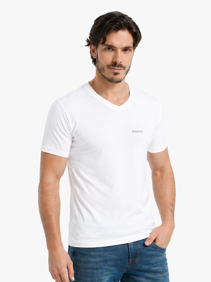BIMONI T-Shirt mit V-Ausschnitt Extra Elastisch