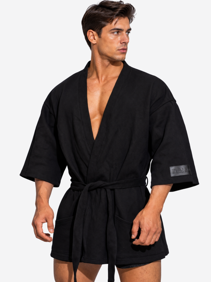 Peignoir court en coton pour homme