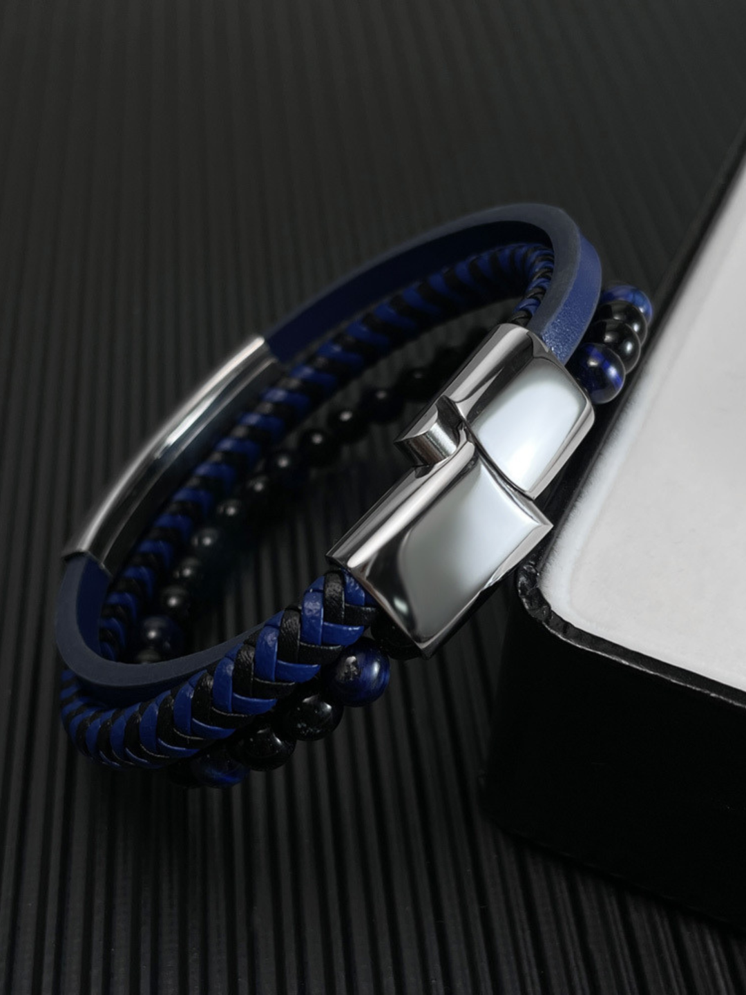 Armband Edelstahl Kunstleder