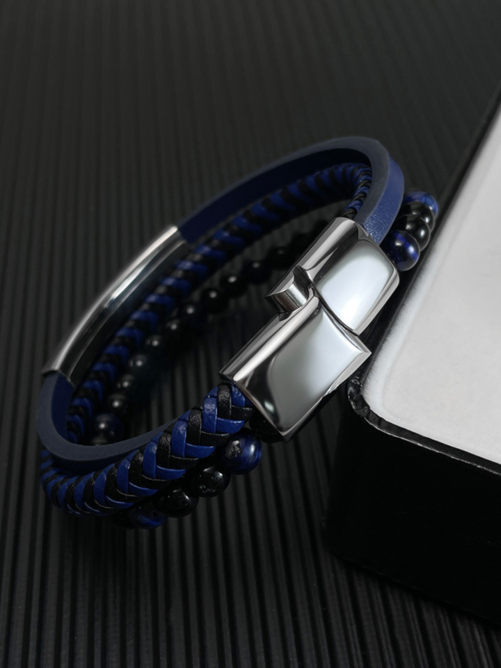 Armband Edelstahl Kunstleder