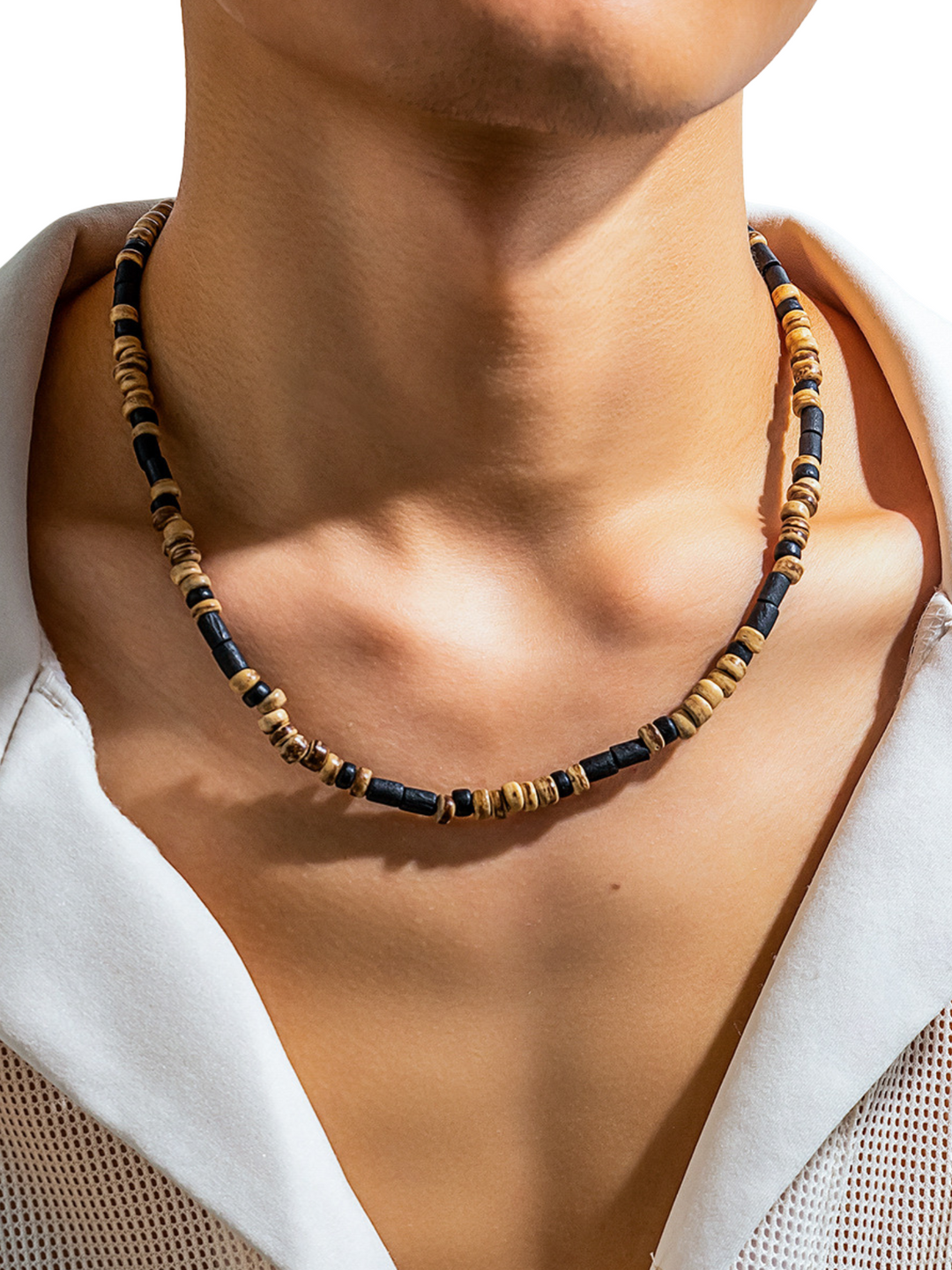 Halskette 45+7cm Holz