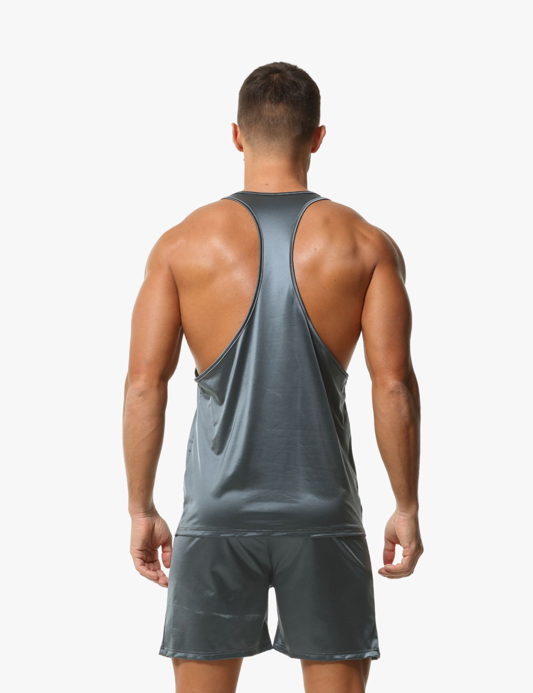 Ärmelloses Tanktop mit Seiden-Effekt