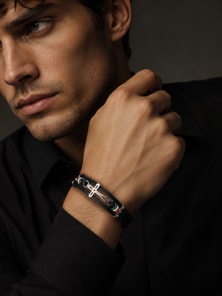 Mehrreihiges Lederarmband