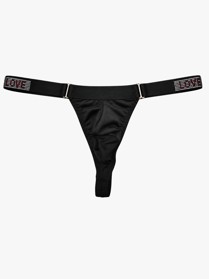 String mit schmalem Schnitt und dekorativem Strass-Bund