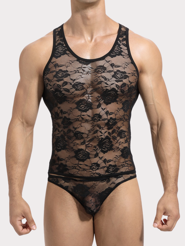 Ärmelloses Bunt Top Unterwäsche Spitzen