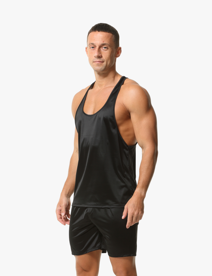 Ärmelloses Tanktop mit Seiden-Effekt