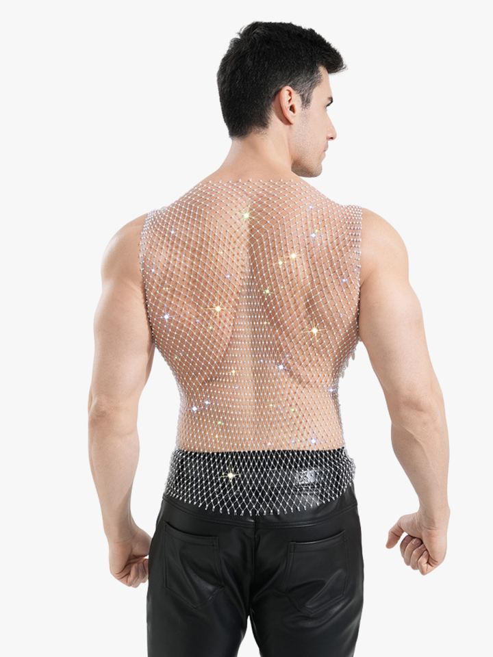 Party T-Shirt Ärmellos mit Muschelschmuck