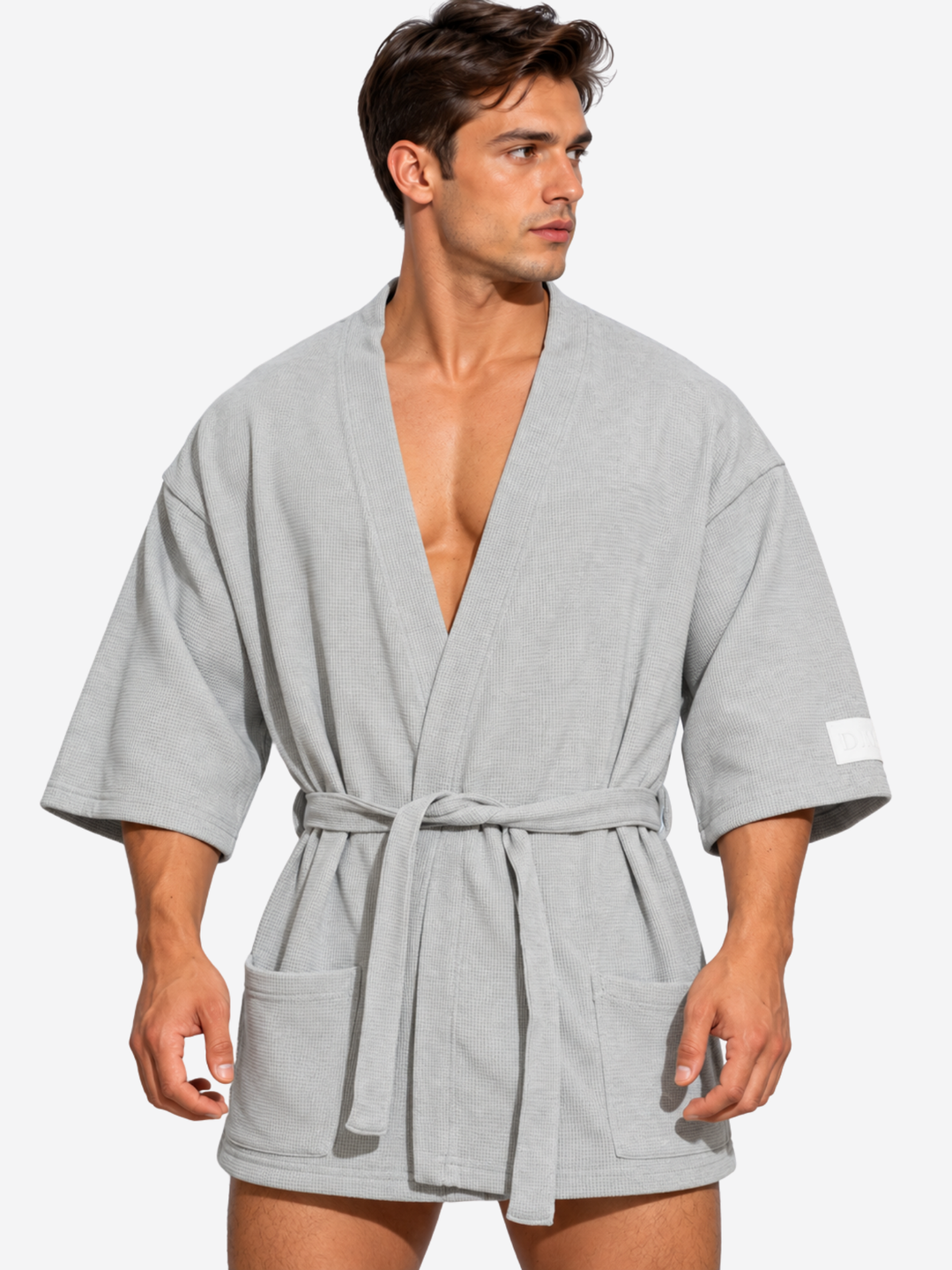 Peignoir court en coton pour homme