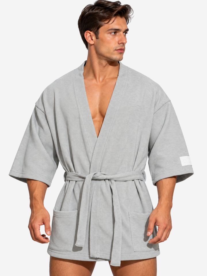 Peignoir court en coton pour homme
