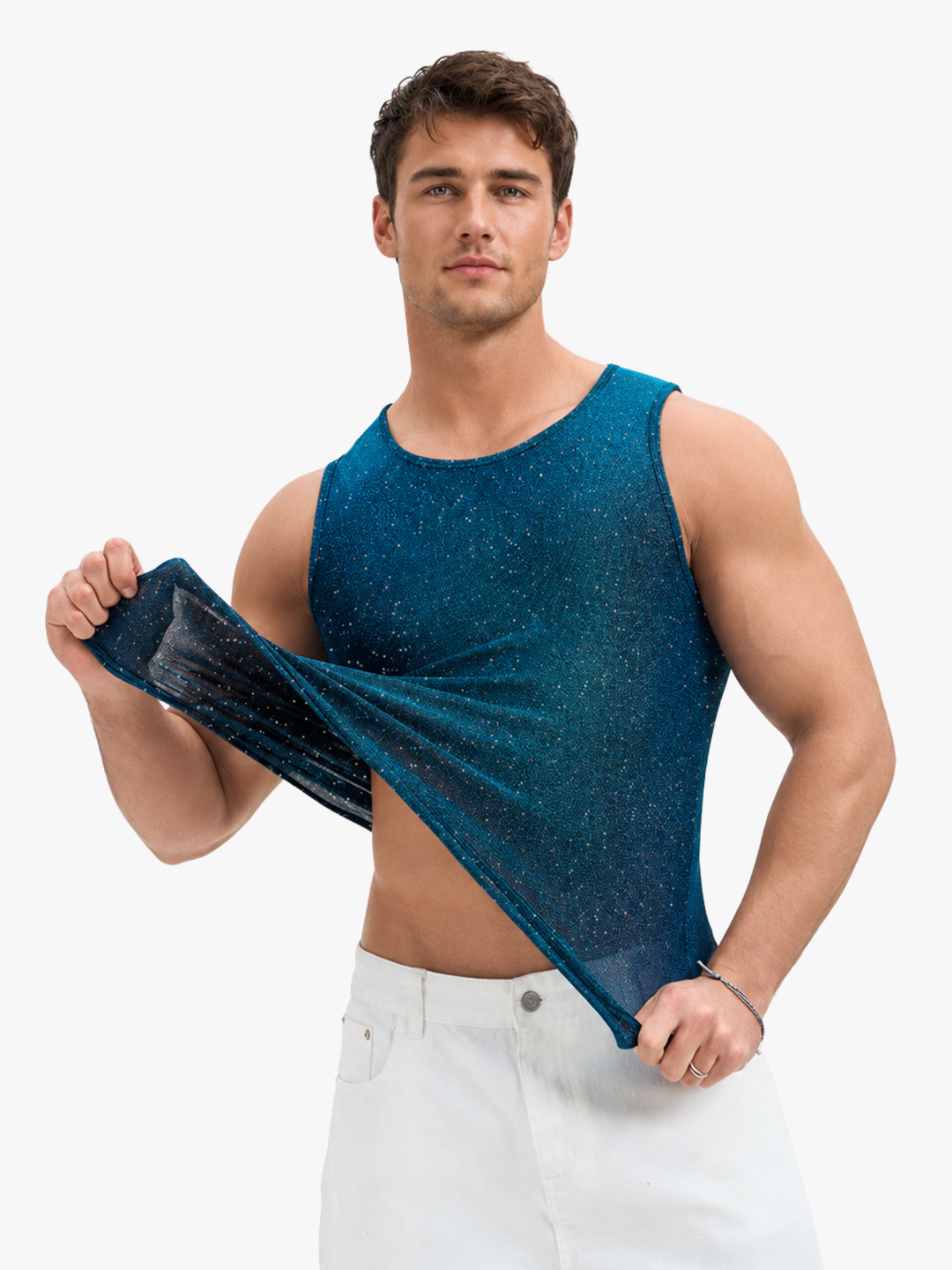 Herren Glitzer-Tanktop Party