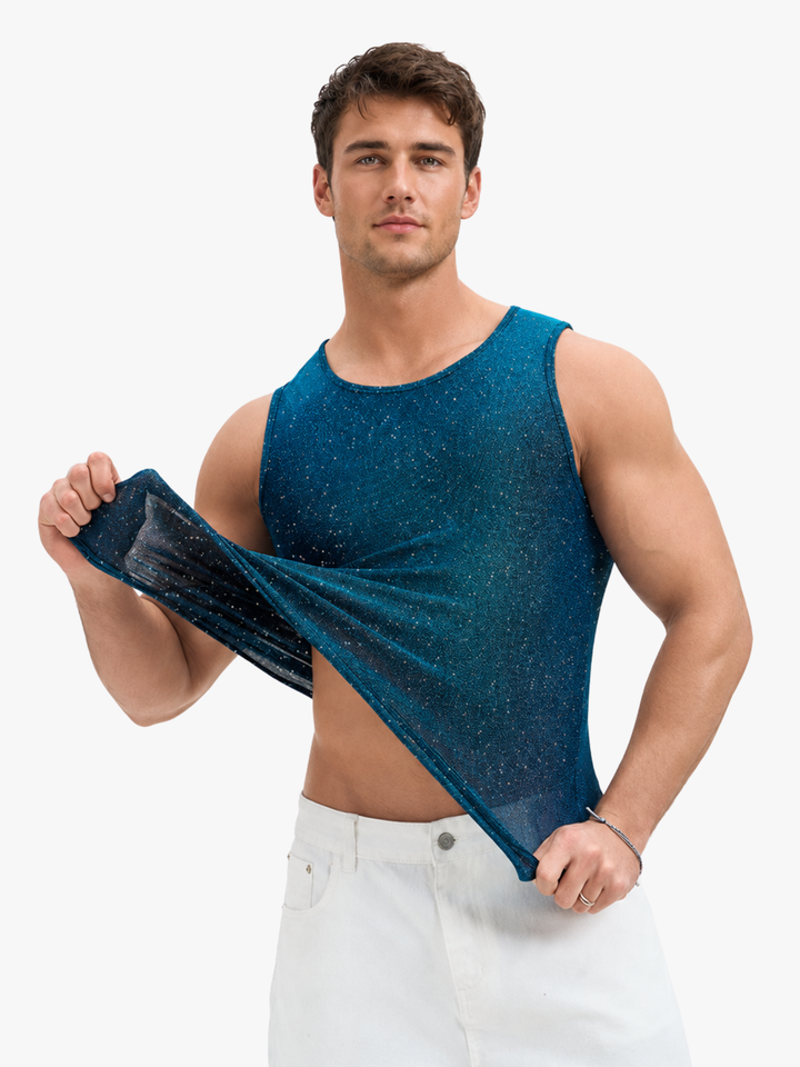 Herren Glitzer-Tanktop Party
