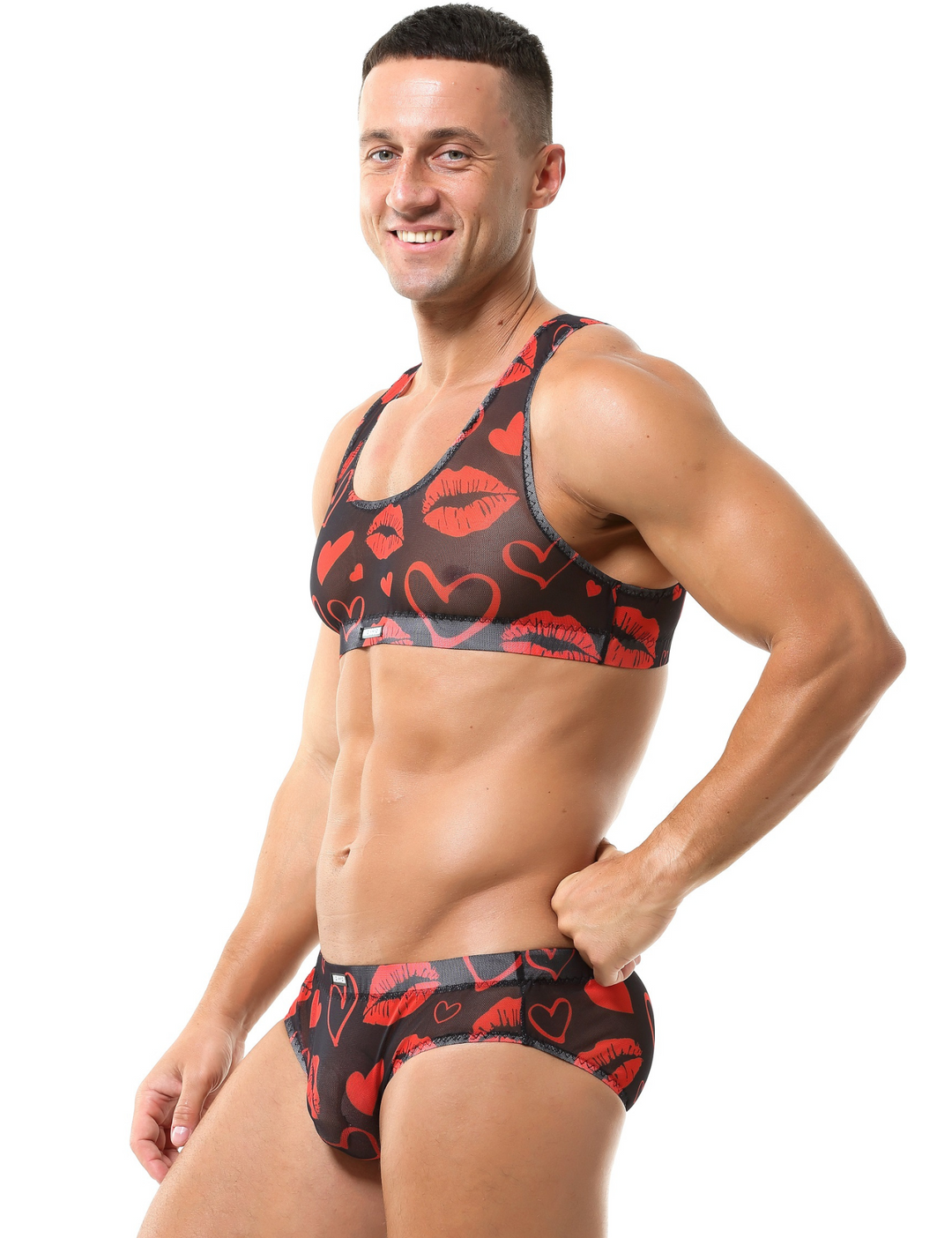 Ärmelloses Bunt Top Unterwäsche Rogenbogen Banana Lippe