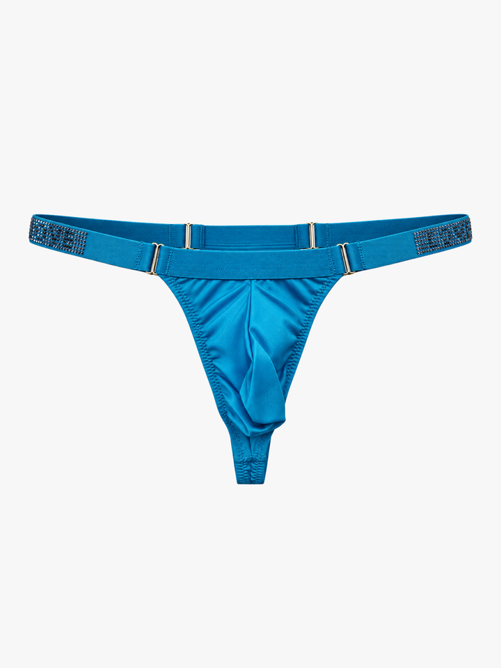 String mit schmalem Schnitt und dekorativem Strass-Bund