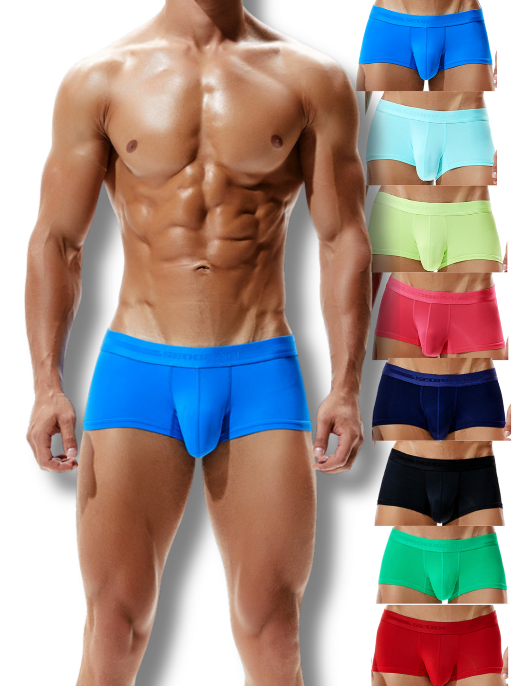 SEOBEAN Sexy Nahtlose Eisseiden Herren Low-Rise Trunk Boxerbriefs